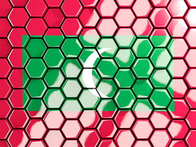 Hexagon mosaic background. Download flag icon of Maldives at PNG format