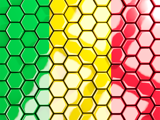 Hexagon mosaic background. Download flag icon of Mali at PNG format