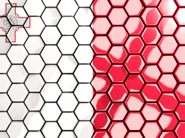 Hexagon mosaic background. Download flag icon of Malta at PNG format