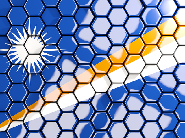 Hexagon mosaic background. Download flag icon of Marshall Islands at PNG format