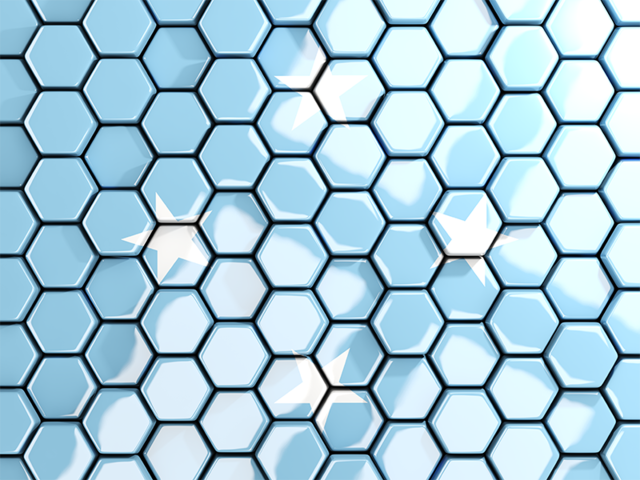 Hexagon mosaic background. Download flag icon of Micronesia at PNG format