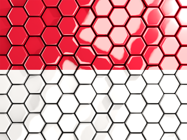 Hexagon mosaic background. Download flag icon of Monaco at PNG format