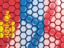 Mongolia. Hexagon mosaic background. Download icon.