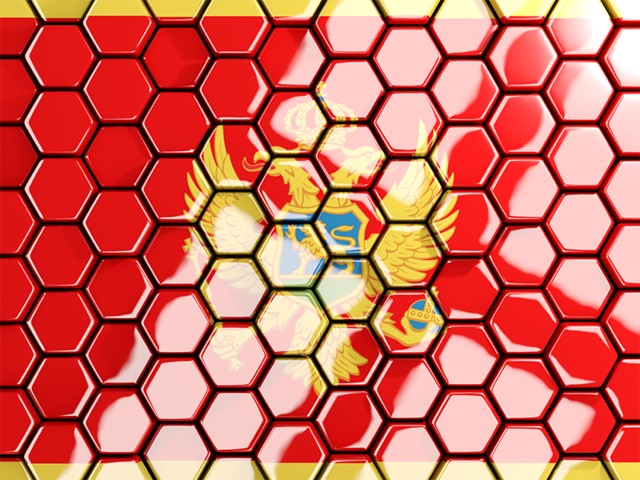 Бэкграунд из шестигранников. Скачать флаг. Черногория