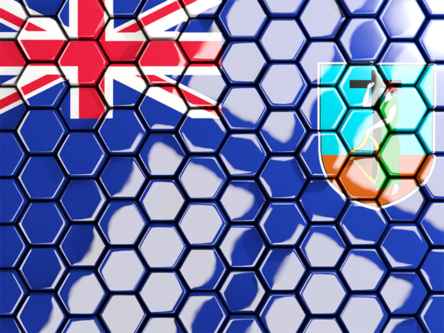 Hexagon mosaic background. Download flag icon of Montserrat at PNG format
