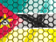 Mozambique. Hexagon mosaic background. Download icon.