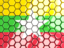 Myanmar. Hexagon mosaic background. Download icon.