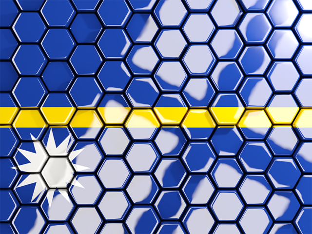 Hexagon mosaic background. Download flag icon of Nauru at PNG format