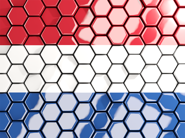 Hexagon mosaic background. Download flag icon of Netherlands at PNG format