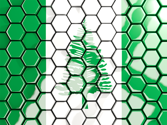 Hexagon mosaic background. Download flag icon of Norfolk Island at PNG format