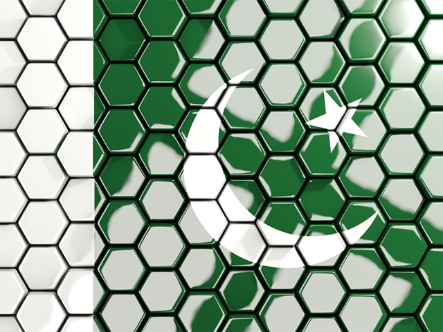 Hexagon mosaic background. Download flag icon of Pakistan at PNG format