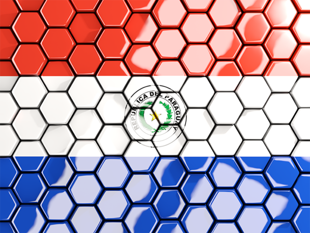 Hexagon mosaic background. Download flag icon of Paraguay at PNG format
