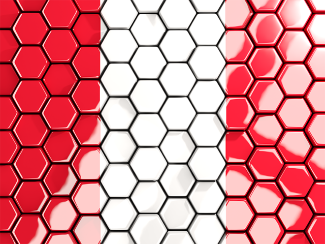 Hexagon mosaic background. Download flag icon of Peru at PNG format