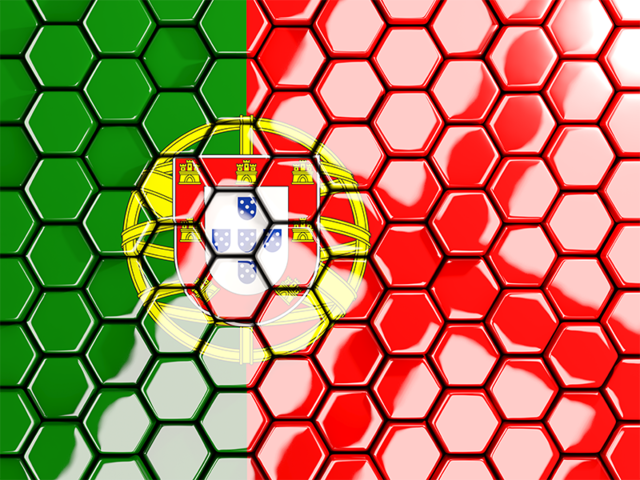 Hexagon mosaic background. Download flag icon of Portugal at PNG format