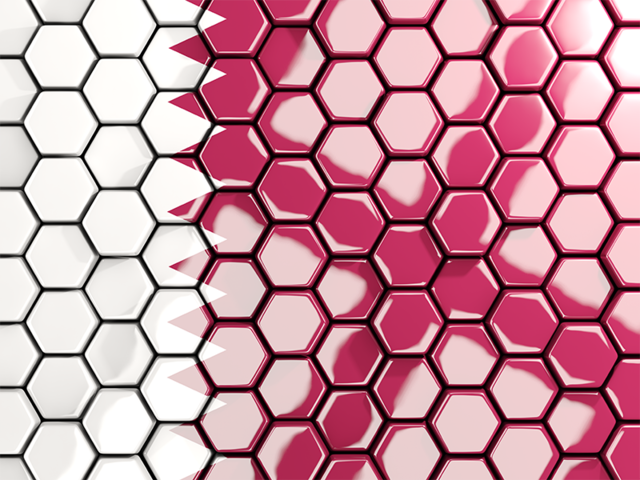 Hexagon mosaic background. Download flag icon of Qatar at PNG format