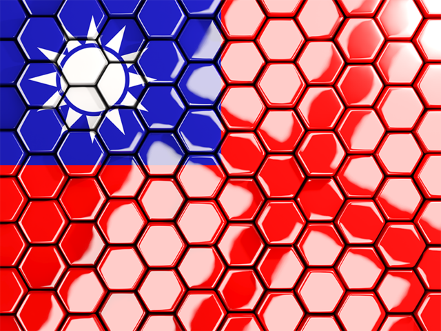 Hexagon mosaic background. Download flag icon of Taiwan at PNG format