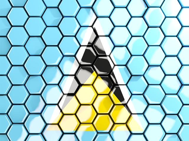 Hexagon mosaic background. Download flag icon of Saint Lucia at PNG format