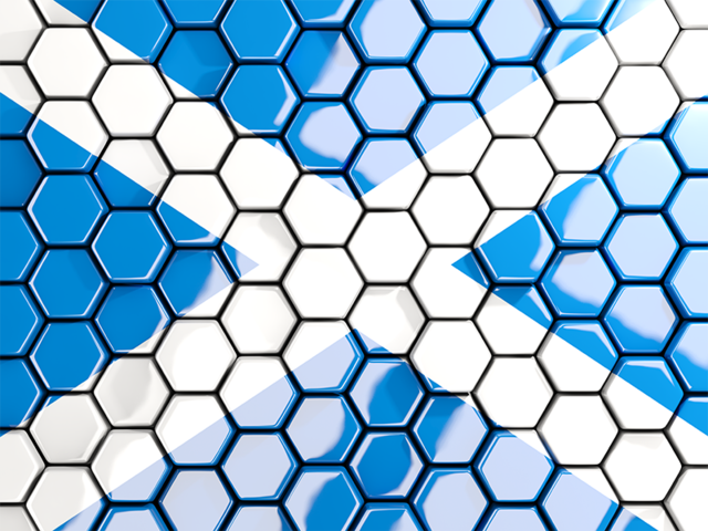 Hexagon mosaic background. Download flag icon of Scotland at PNG format