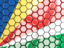 Seychelles. Hexagon mosaic background. Download icon.