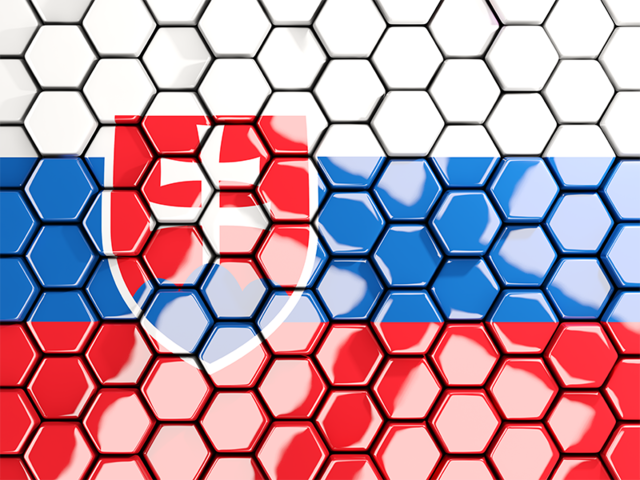 Hexagon mosaic background. Download flag icon of Slovakia at PNG format