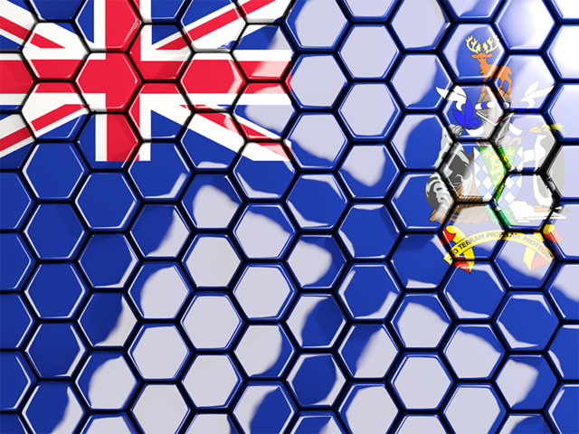 Hexagon mosaic background. Download flag icon of South Georgia and the South Sandwich Islands at PNG format