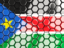 South Sudan. Hexagon mosaic background. Download icon.