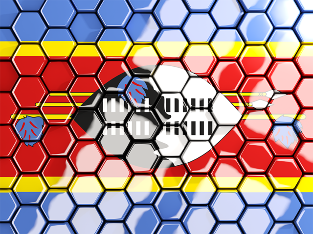 Hexagon mosaic background. Download flag icon of Swaziland at PNG format