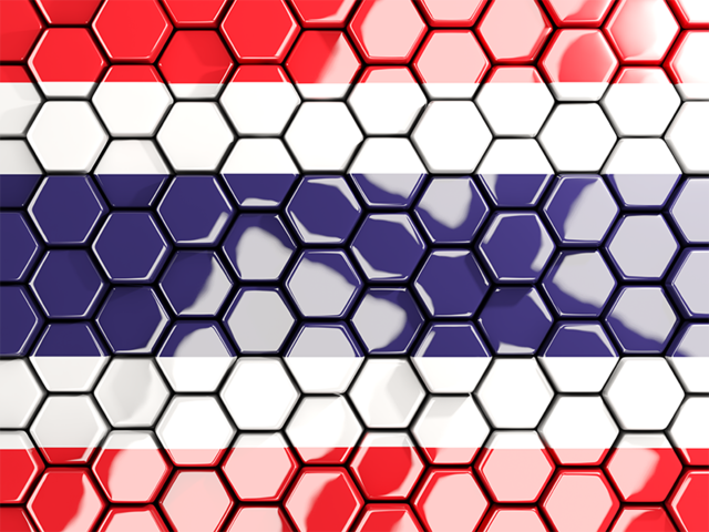 Hexagon mosaic background. Download flag icon of Thailand at PNG format