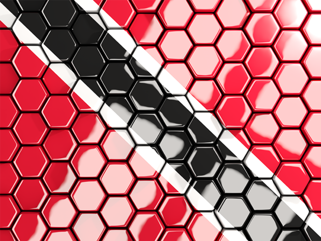 Hexagon mosaic background. Download flag icon of Trinidad and Tobago at PNG format