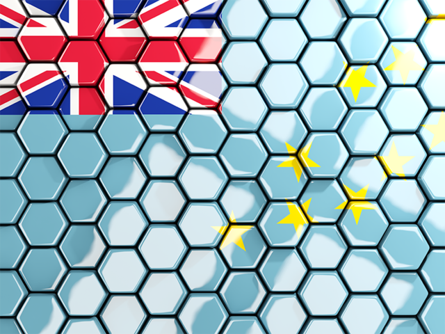 Hexagon mosaic background. Download flag icon of Tuvalu at PNG format