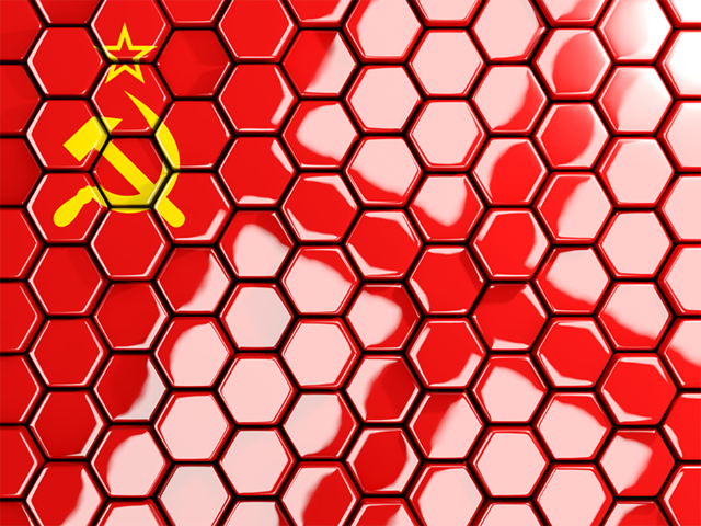 Hexagon mosaic background. Download flag icon of Soviet Union at PNG format