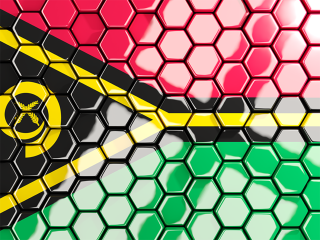 Hexagon mosaic background. Download flag icon of Vanuatu at PNG format