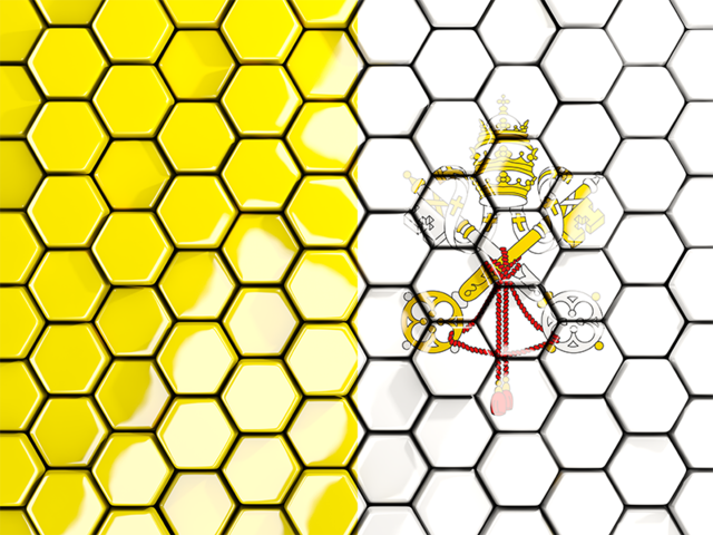 Hexagon mosaic background. Download flag icon of Vatican City at PNG format