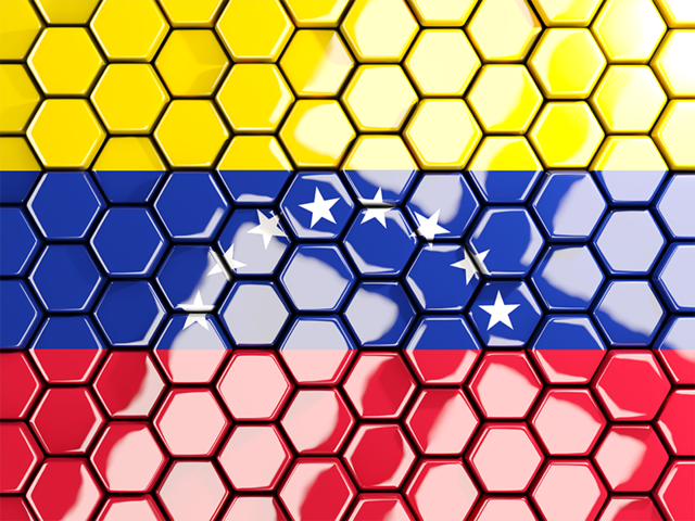 Hexagon mosaic background. Download flag icon of Venezuela at PNG format