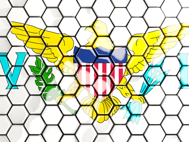 Hexagon mosaic background. Download flag icon of Virgin Islands of the United States at PNG format