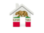 Flag of state of California. Home icon. Download icon