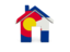 Flag of state of Colorado. Home icon. Download icon