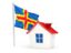 Aland Islands. House with flag. Download icon.