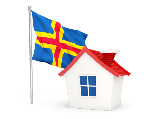 House with flag. Download flag icon of Aland Islands at PNG format