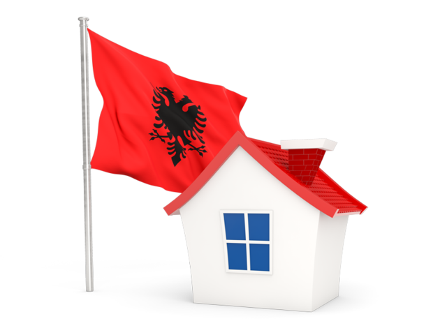 House with flag. Download flag icon of Albania at PNG format