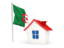 Algeria. House with flag. Download icon.