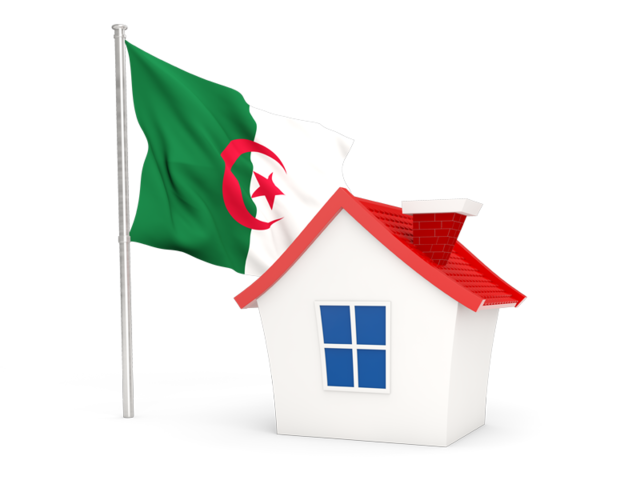 House with flag. Download flag icon of Algeria at PNG format