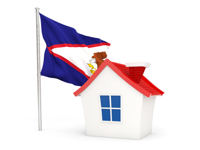 Домик с флагом. Скачать флаг. Американское Самоа