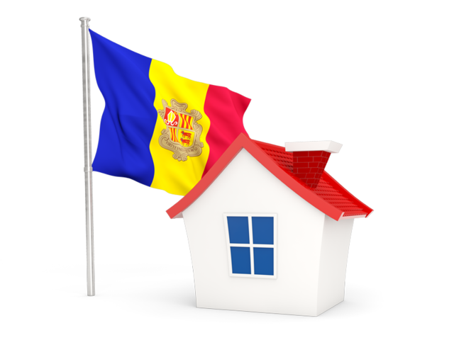 House with flag. Download flag icon of Andorra at PNG format