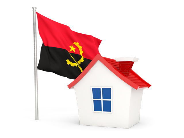 Домик с флагом. Скачать флаг. Ангола