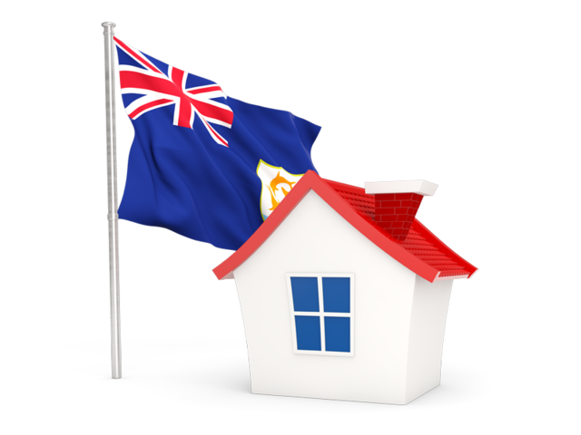 House with flag. Download flag icon of Anguilla at PNG format