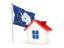 Antarctica. House with flag. Download icon.