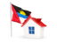 Antigua and Barbuda. House with flag. Download icon.