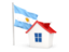 Argentina. House with flag. Download icon.
