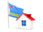 Aruba. House with flag. Download icon.